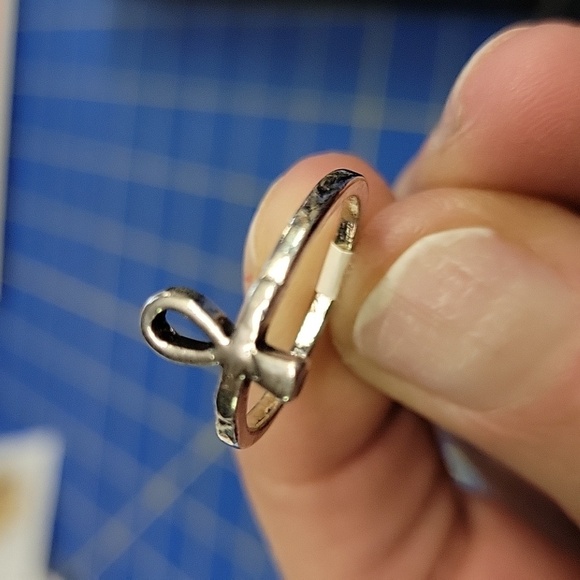 crux ansata Cross Silver Tone Ring Size 6.5 - Picture 4 of 4